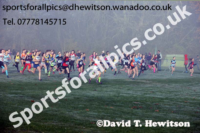 Girls under-13s, European Cross Country Trials, Sefton Park, Liverpool. Photo: David T. Hewitson/Sports for All Pics